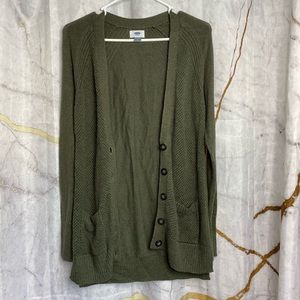 Olive green cardigan